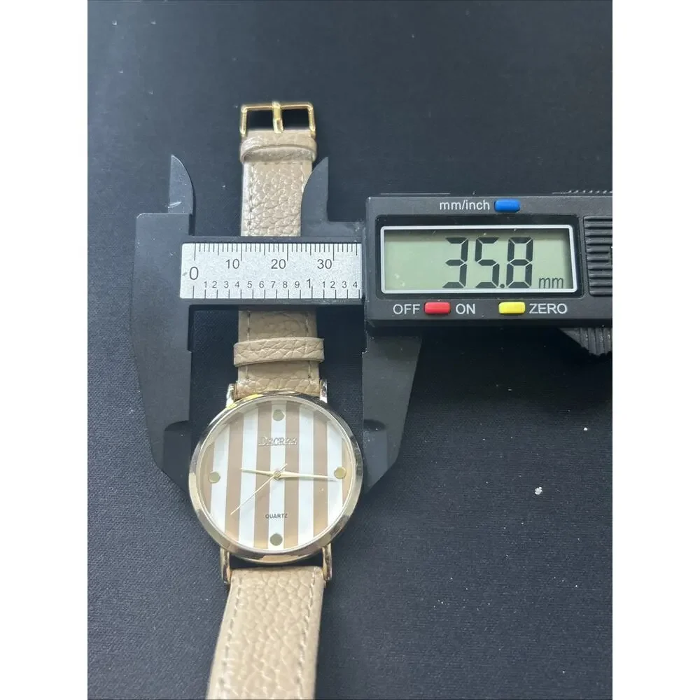 Decree Gold Tone Case Beige And White Dial Women’s Quartz Watch